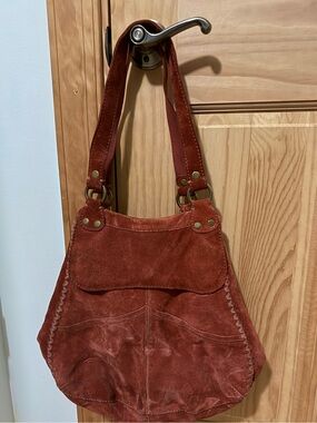 Lucky Brand Rust Suede Shoulder Bag